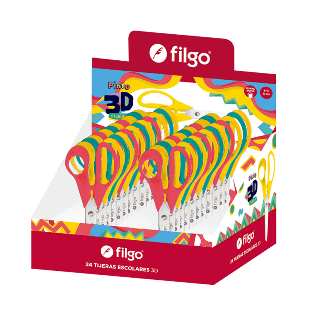  TIJERA FILGO 13CM 3D DISPLAY X24  SURTIDO