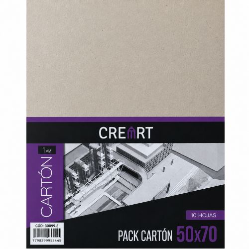  CARTON GRIS CREART 1MM 50X70 10 UNIDADES