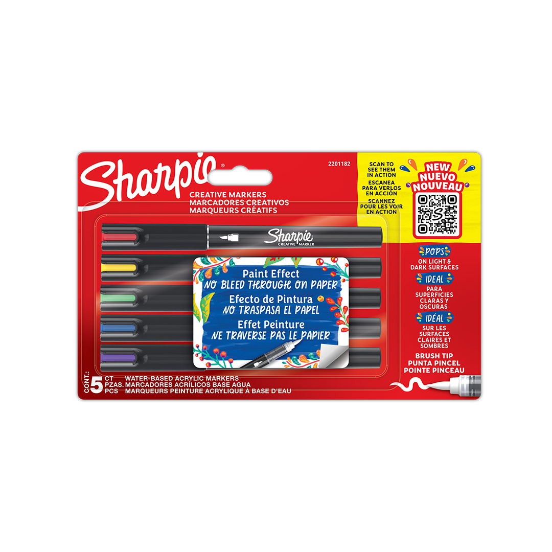  MARCADOR ACRILICO SHARPIE CREATIVE PUNTA  PINCEL X5