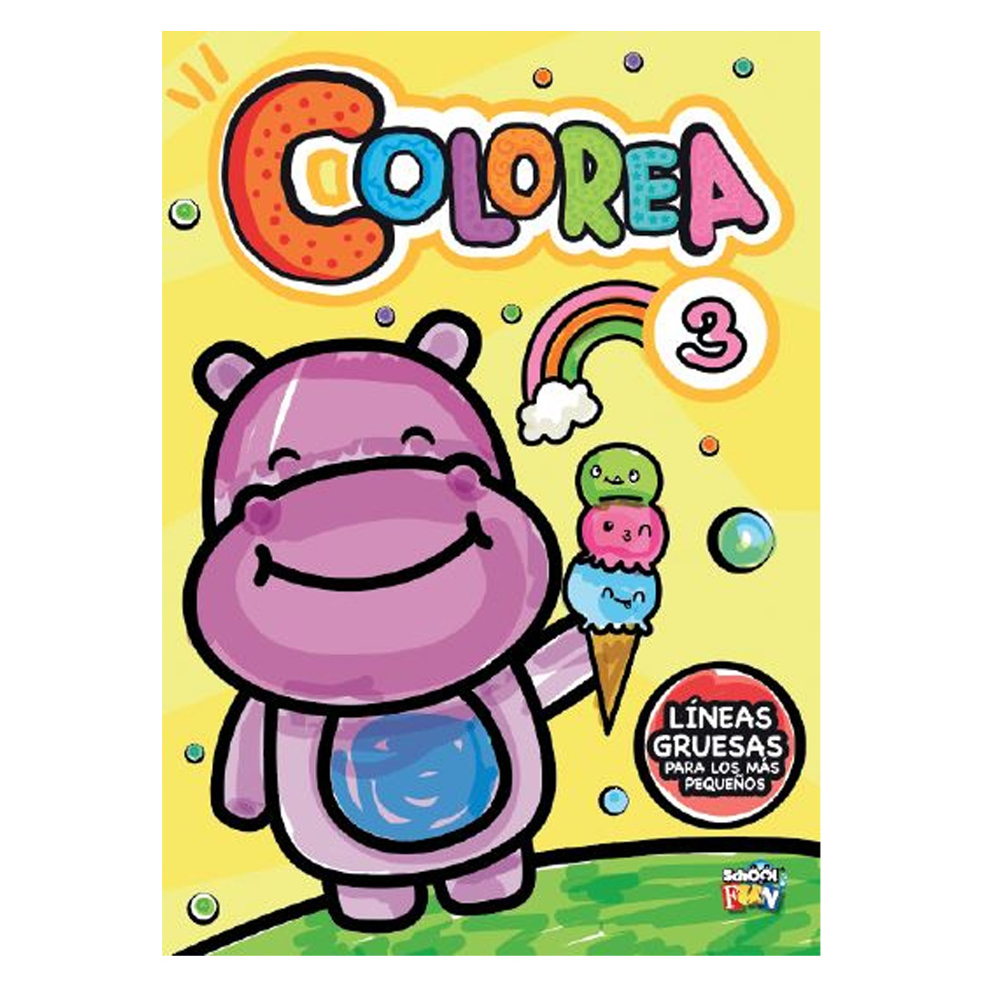  LIBRO PLOW COLOREA 3 HIPOPOTAMO LINEAS;
GRUESAS