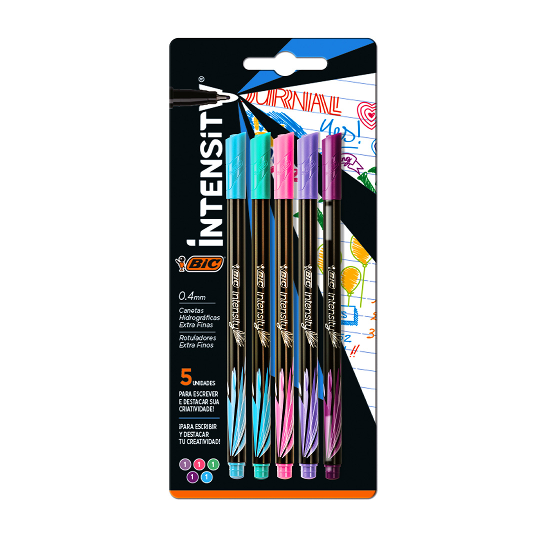  MICROFIBRA BIC INTENSITY BLISTER X5  PASTEL