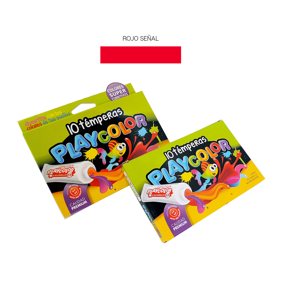  TEMPERA PLAYCOLOR 8MM X10 ROJO SENAL