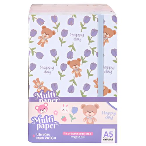  LIBRETA A5 MULTIPAPER MINI PATCH 80GR 96  HOJAS RAYADO PACK X12