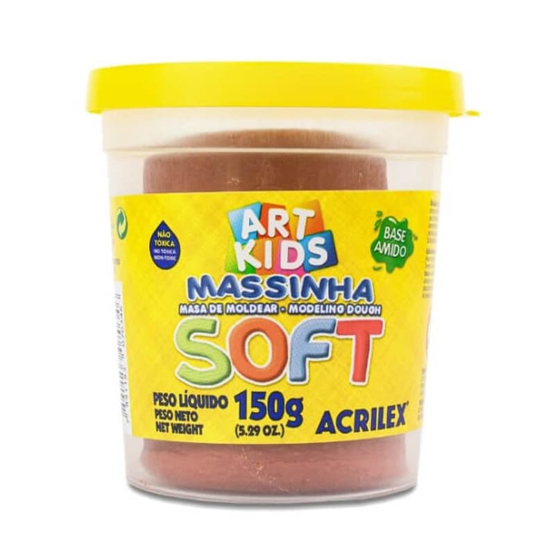  MASA MODELAR SOFT ACRILEX POTE 150G  CHOCOLATE X6