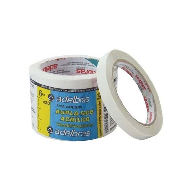  CINTA ADHESIVA BIFAZ ADELBRAS 12X30 PACK  X6