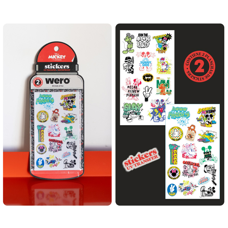  STICKERS BOTELLA WERO MICKEY FRIENDS 2;
PLANCHAS UV TRANSFER