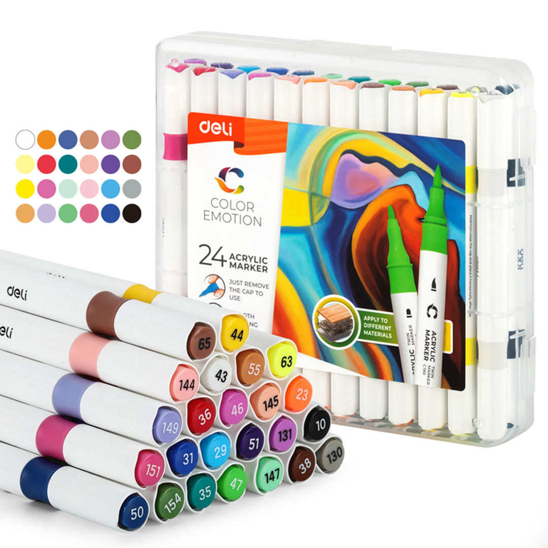  MARCADOR ACRILICO DELI COLOR EMOTION  DOBLE PUNTA X36