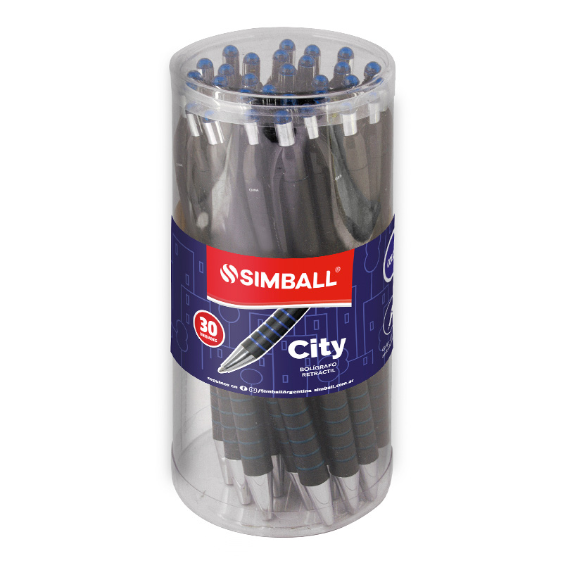  BOLIGRAFO RETRACTIL SIMBALL CITY X30  AZUL