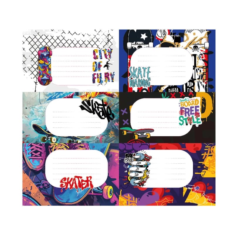  ETIQUETA ESCOLAR INKDROP SKATE