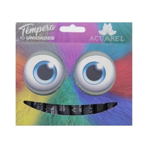  TEMPERA ACUAREL 9 GRAMOS NEGRO X10