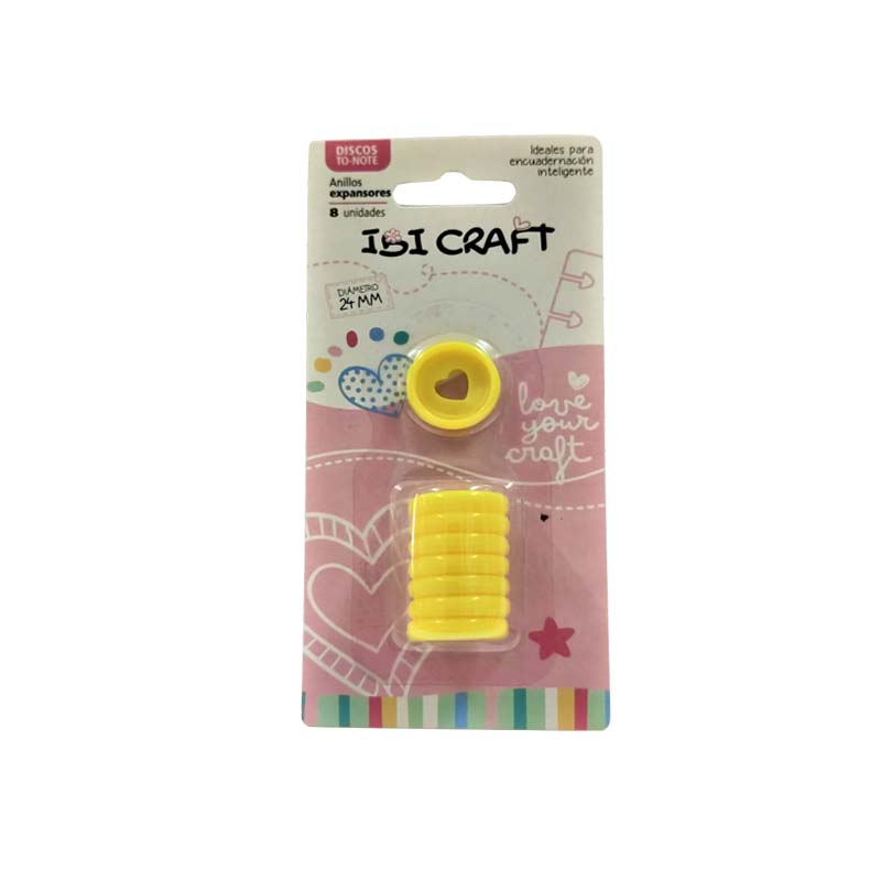  DISCO EXPANSION IBICRAFT 24MM CORAZONAMARILLO X8