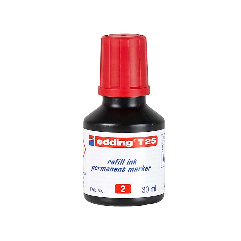  TINTA MARCADOR PERMANENTE EDDING 30MLT-25 X1 ROJO