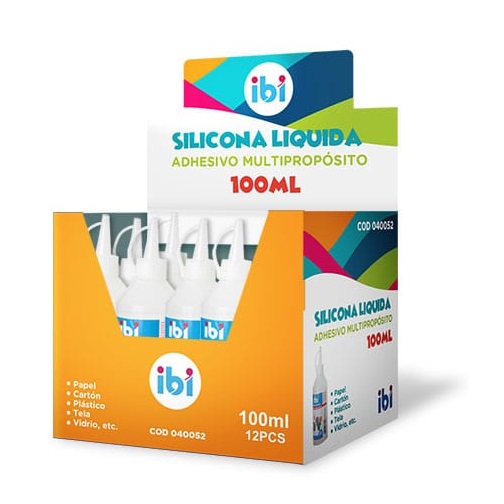  ADHESIVO SILICONA LIQUIDA IBI 100ML CAJA  X12