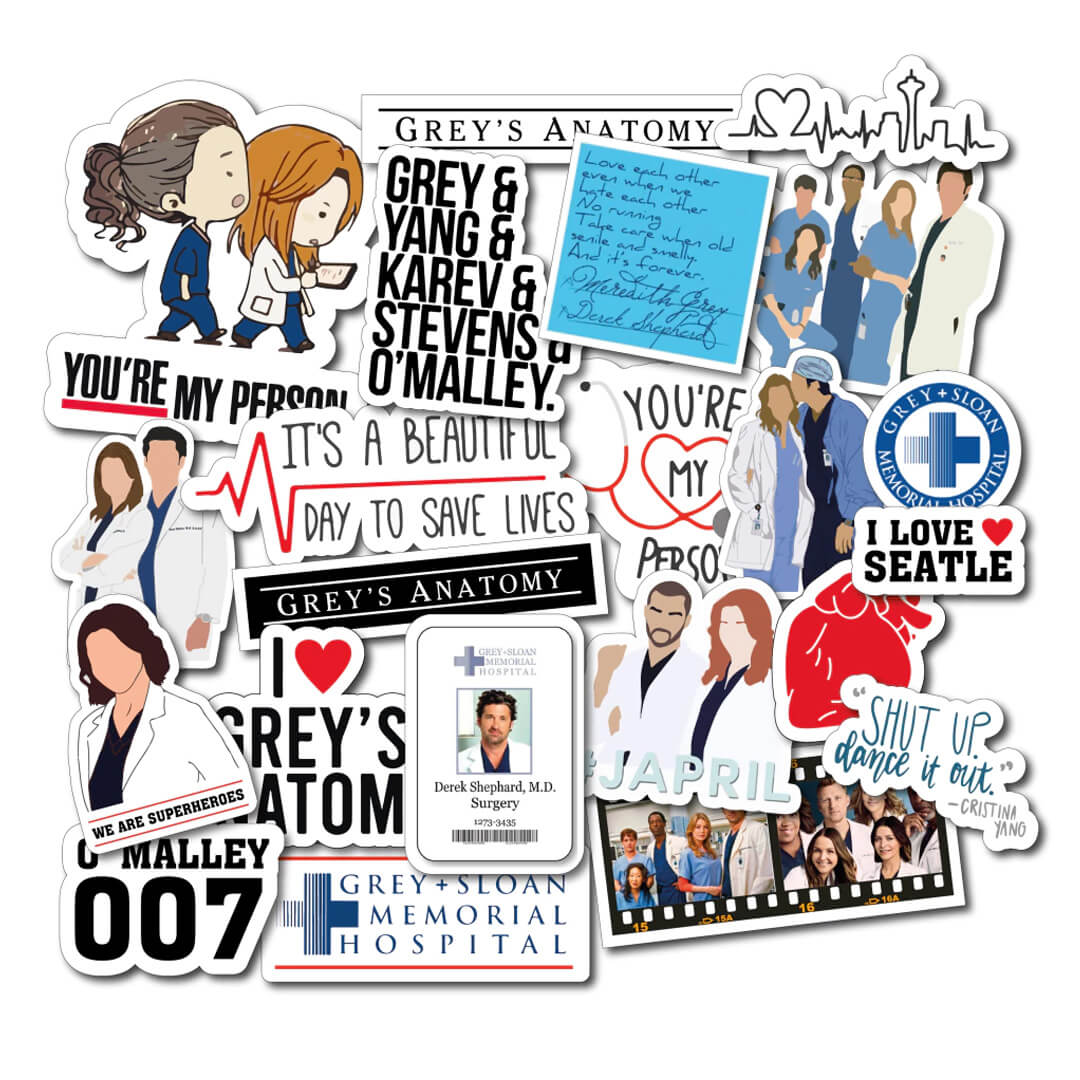  PLANCHA STICKERS GREYS ANATOMY X5