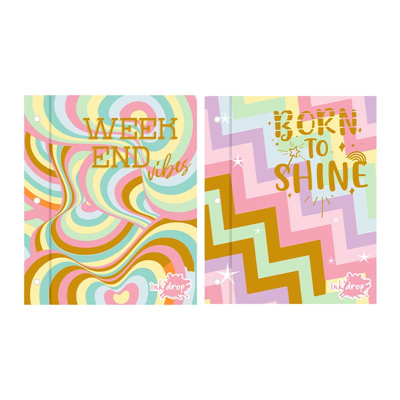  CARPETA ESCOLAR TAPA N3 INKDROP  PASTEL GOLD
