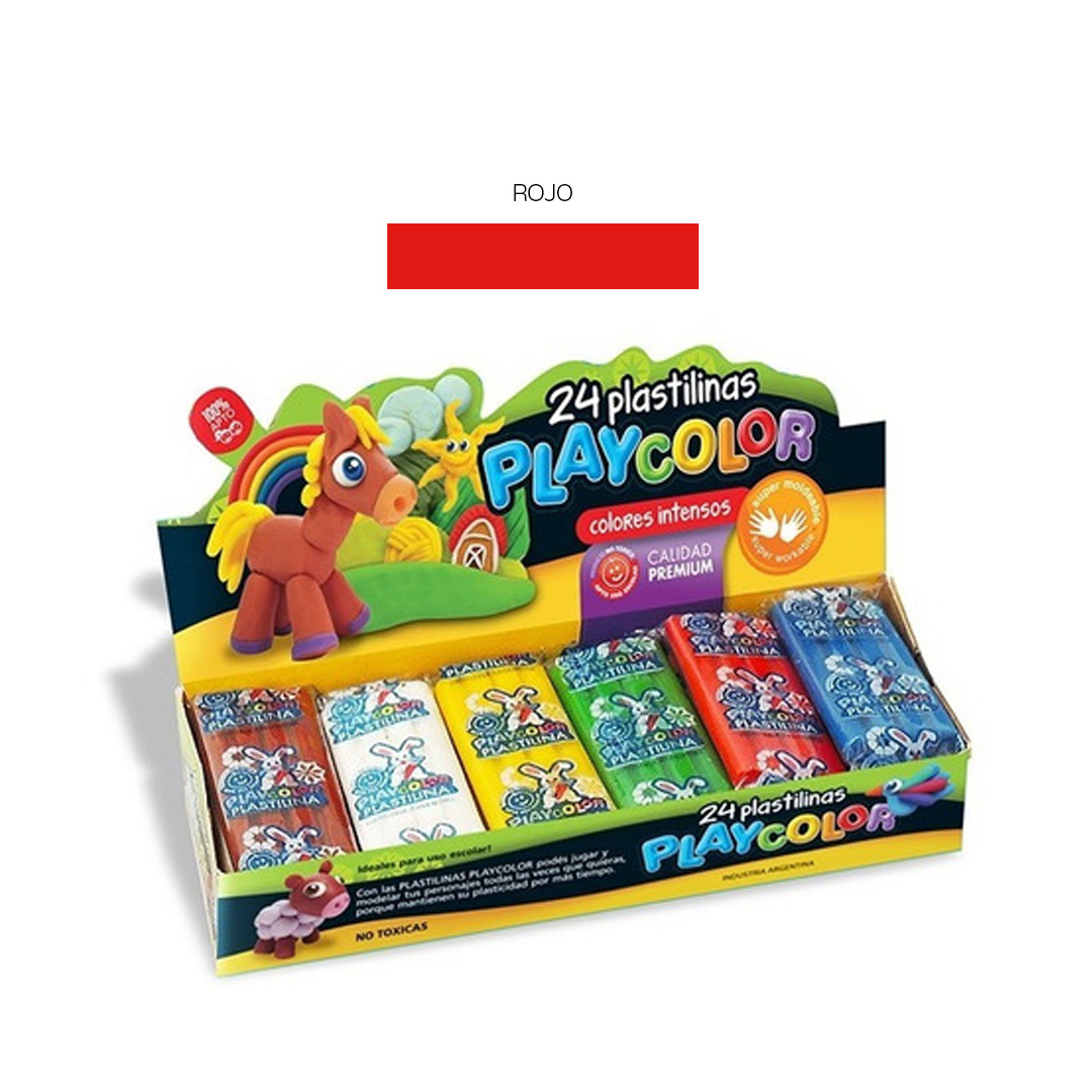  PLASTILINA PLAYCOLOR X24 BARRAS ROJO