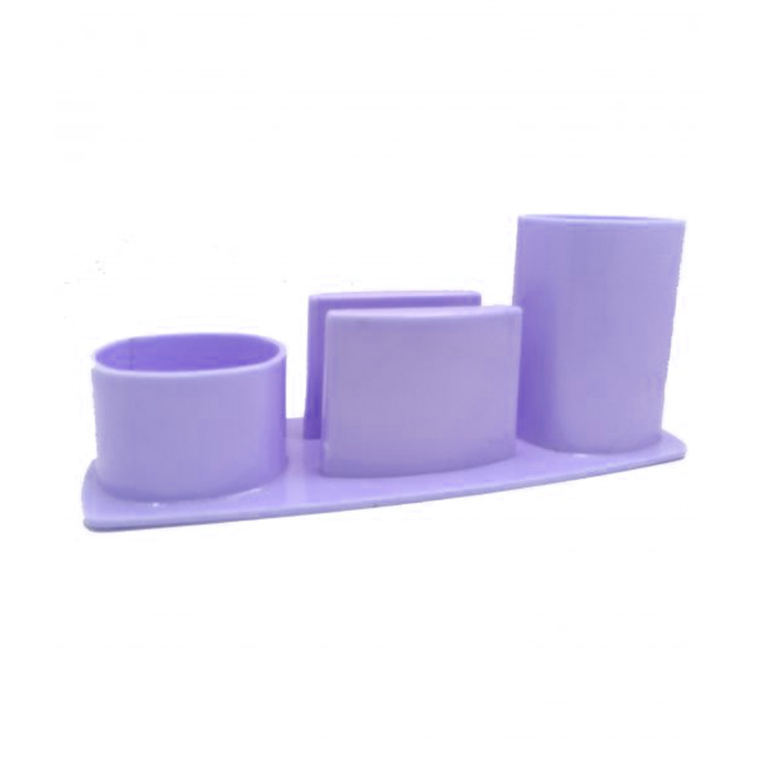  ORGANIZADOR DE ESCRITORIO LIGGO  EXECUTIVE LARGO PORTA TACO VIOLE PASTEL