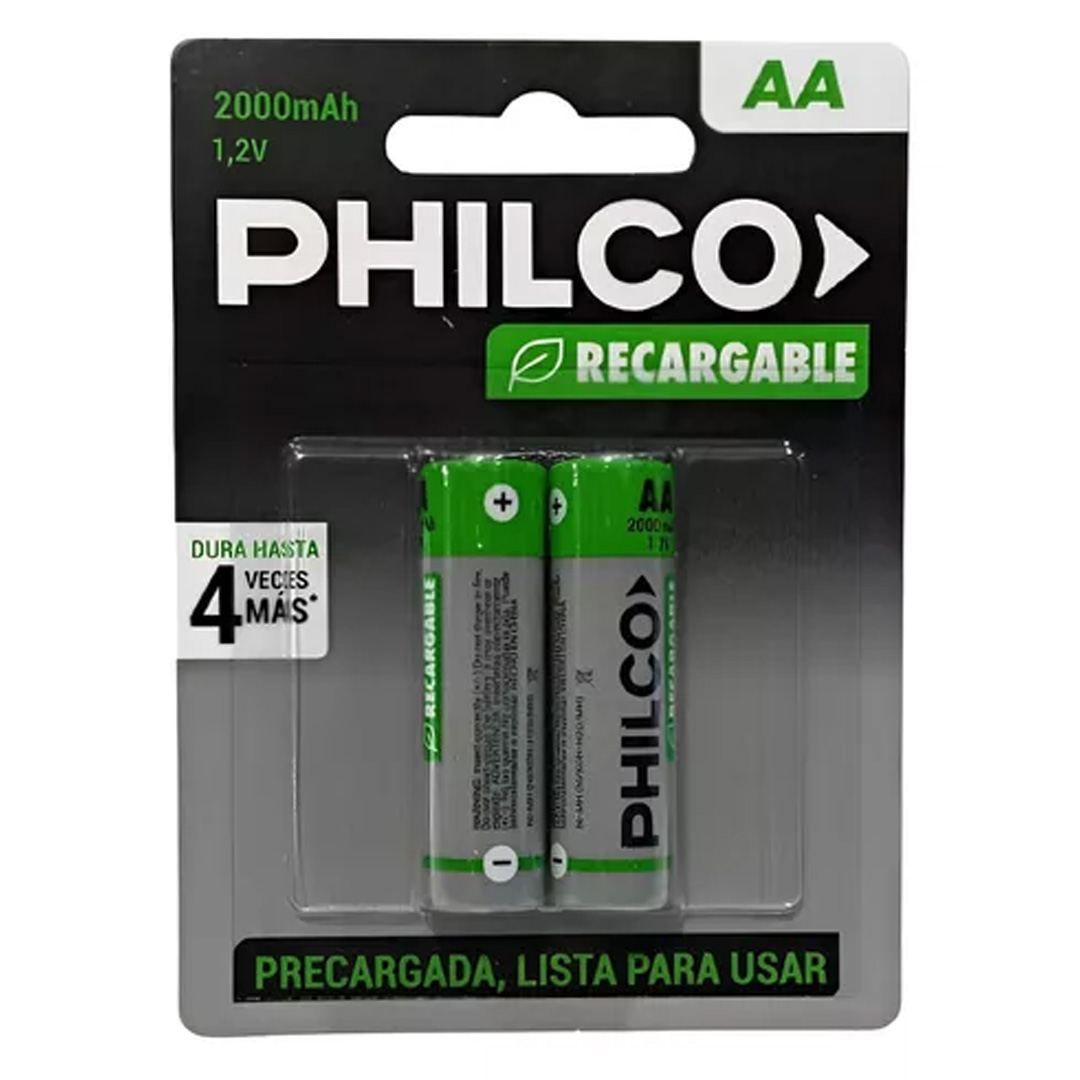  PILA AA ALCALINA PHILCO RECARBABLE  BLISTER X2