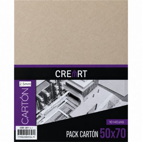  CARTON GRIS CREART 2,5MM 50X70 10  UNIDADES