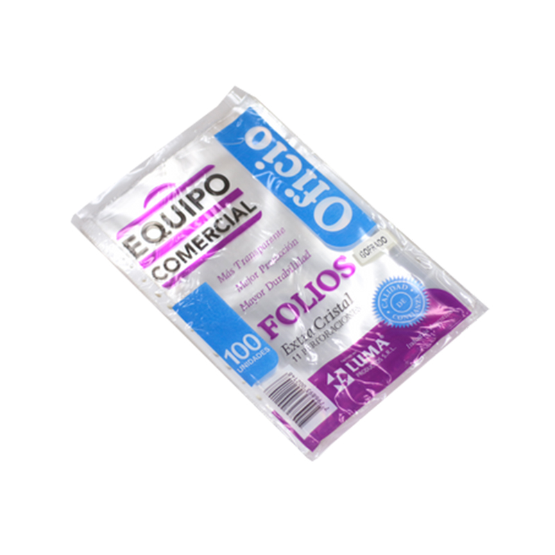  FOLIO OFICIO 40 MICRONES LUMA EQUIPO  COMERCIAL X100