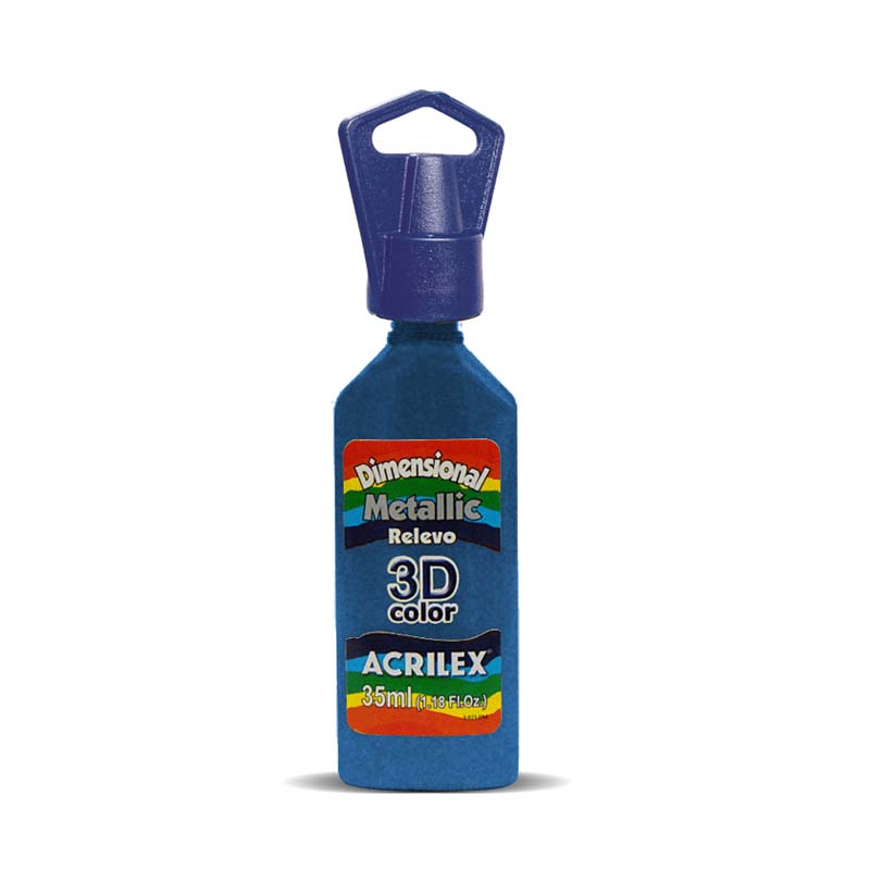  DIMENSIONAL RELIEVE 3D METALLIC ACRILEX 35ML AZUL