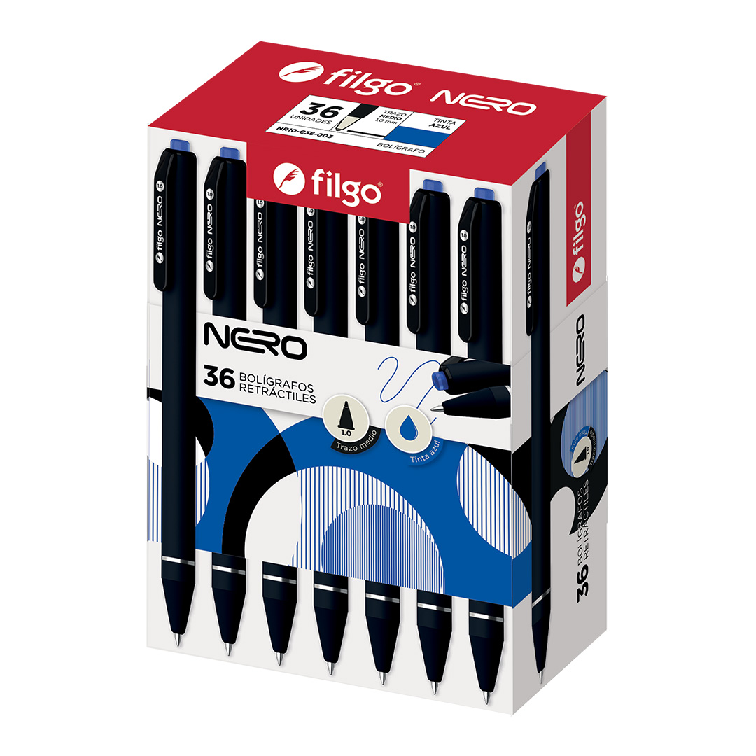  BOLIGRAFO RETRACTIL FILGO NERO AZUL X36