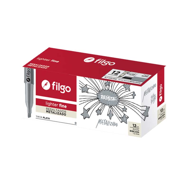  RESALTADOR FINO FILGO X12 METAL PLATA