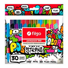  MARCADOR PERMANENTE FILGO 040 PUNTA FINA  ESTUCHE X30 SURTIDO