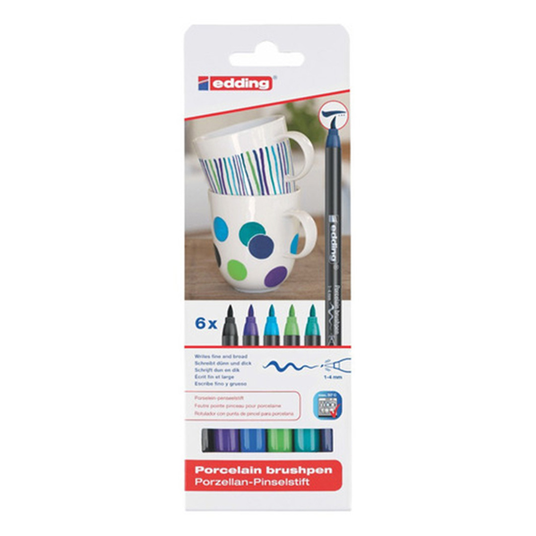  MARCADOR EDDING PORCELANA E-4200 COLORES  FRIOS X6