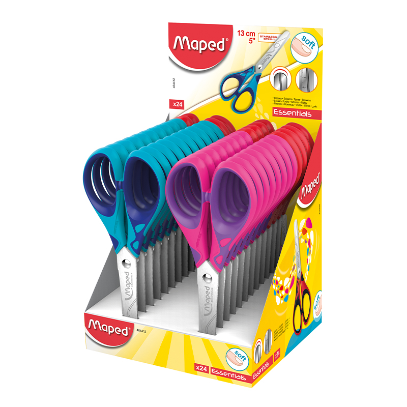 TIJERA MAPED 13CM ESSENTIALS SOFT  DISPLAY X24