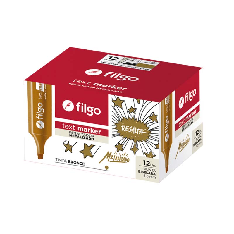  RESALTADOR CHATO FILGO X12 METAL BRONCE