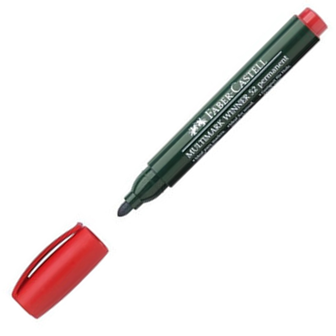  MARCADOR PERMANENTE FABER WINNER 52  PUNTA REDONDA ROJO X12