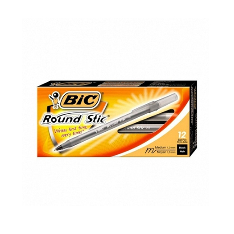  BOLIGRAFO BIC ROUND STIC 1MM NEGRO X12