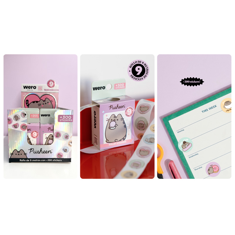  STICKERS ROLLO WERO BULLET PUSHEEN 9  METROS DE STICKERS PACK X12