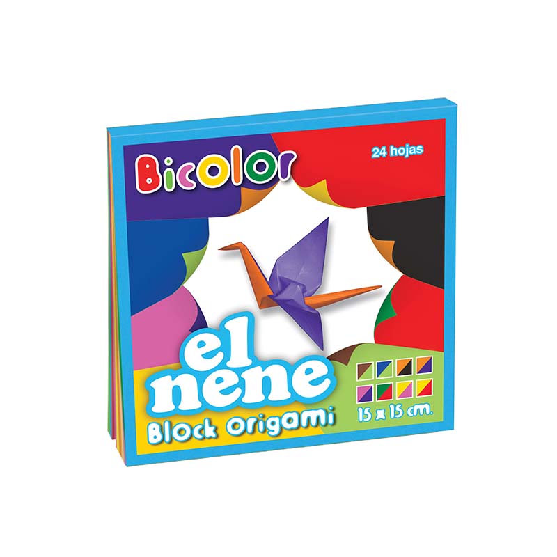  BLOCK 15X15 EL NENE ORIGAMI BICOLOR