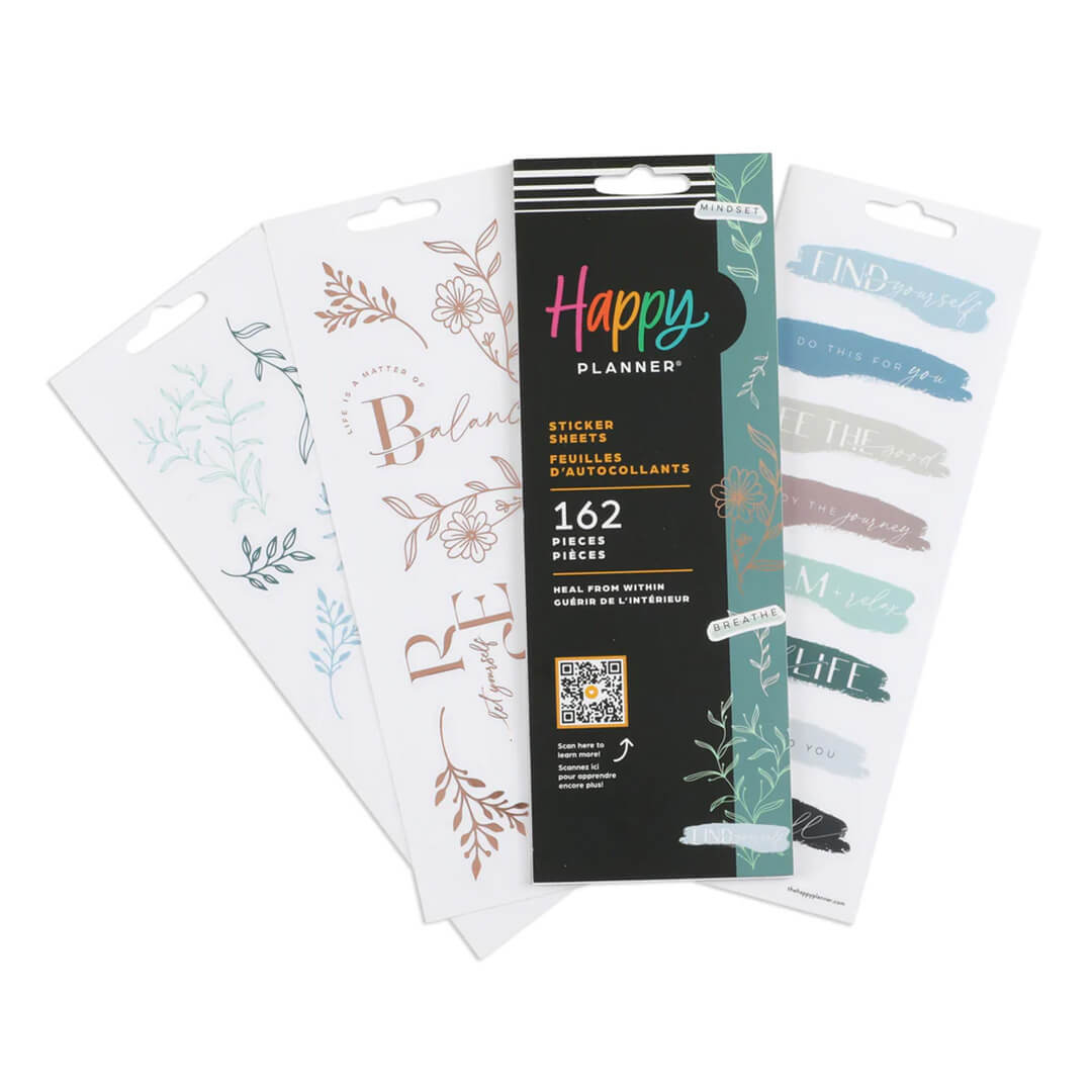  LIBRO STICKERS HAPPY PLANNER BIENESTAR 8  HOJAS 162 STICKERS