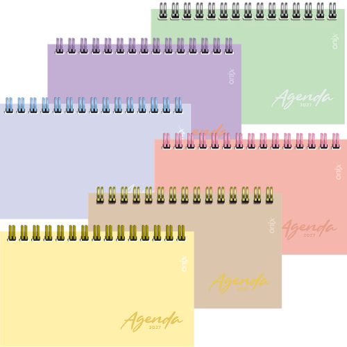  AGENDA ONIX 9X16 POCKET ESPIRAL SEMANA A  LA VISTA PASTEL