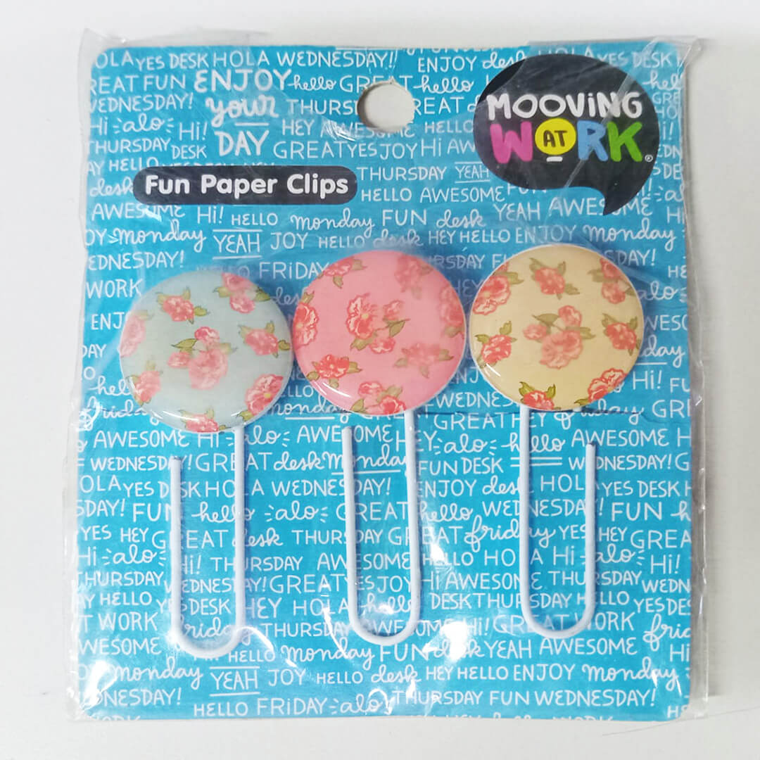  CLIPS MOOVING PAPER CLIP FUN FLORES X3