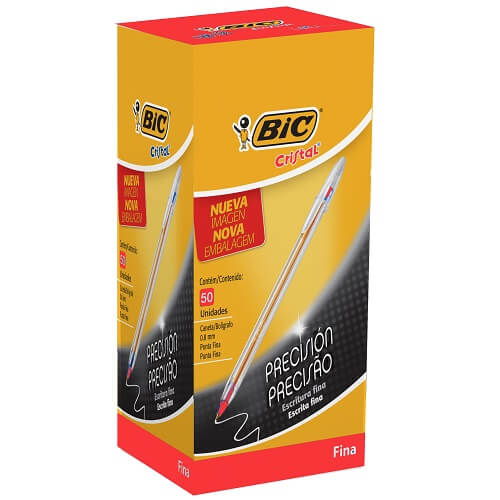  BOLIGRAFO BIC CRISTAL FINA 0.8MM ROJOX50