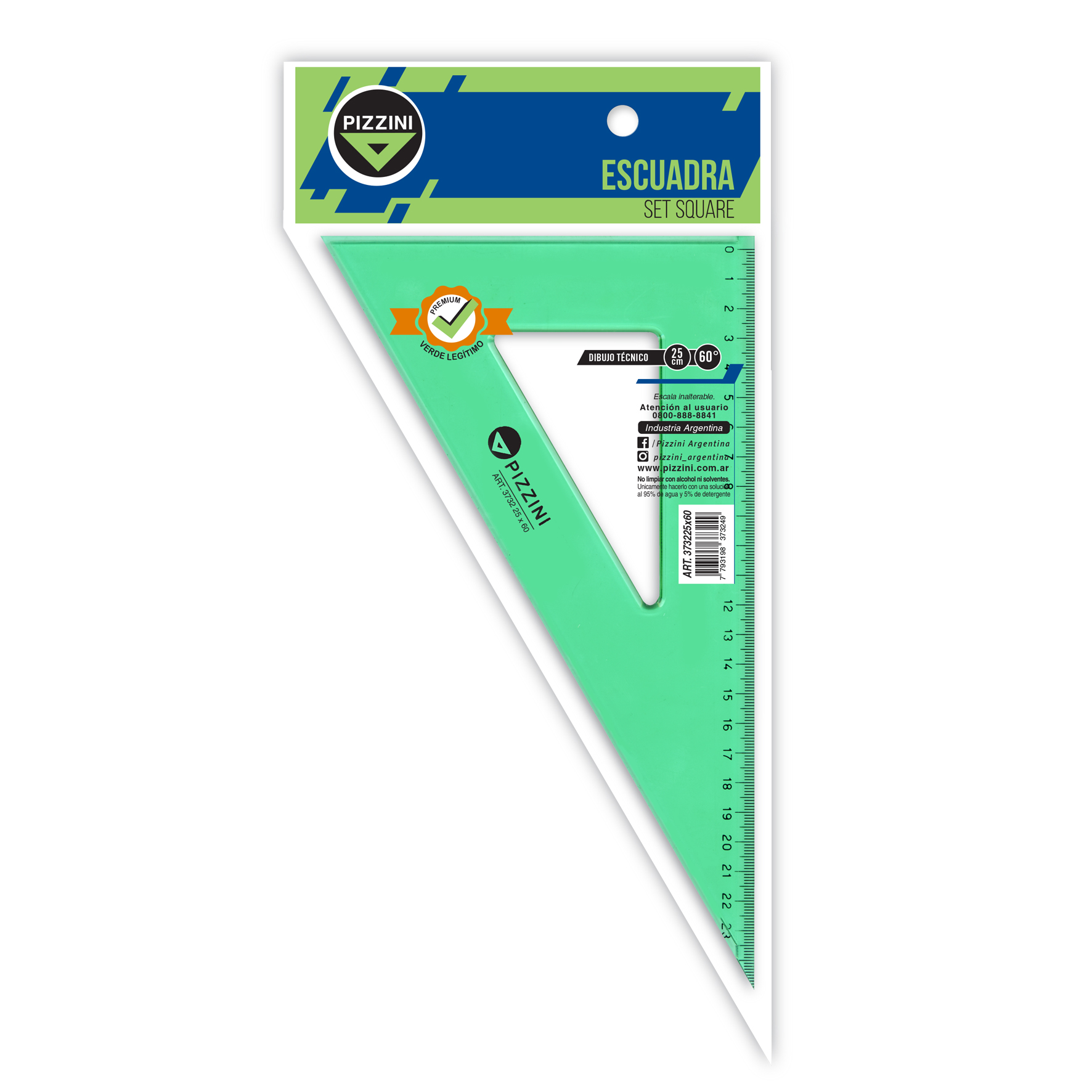  ESCUADRA PIZZINI ESTUDIO 60 25CM X20