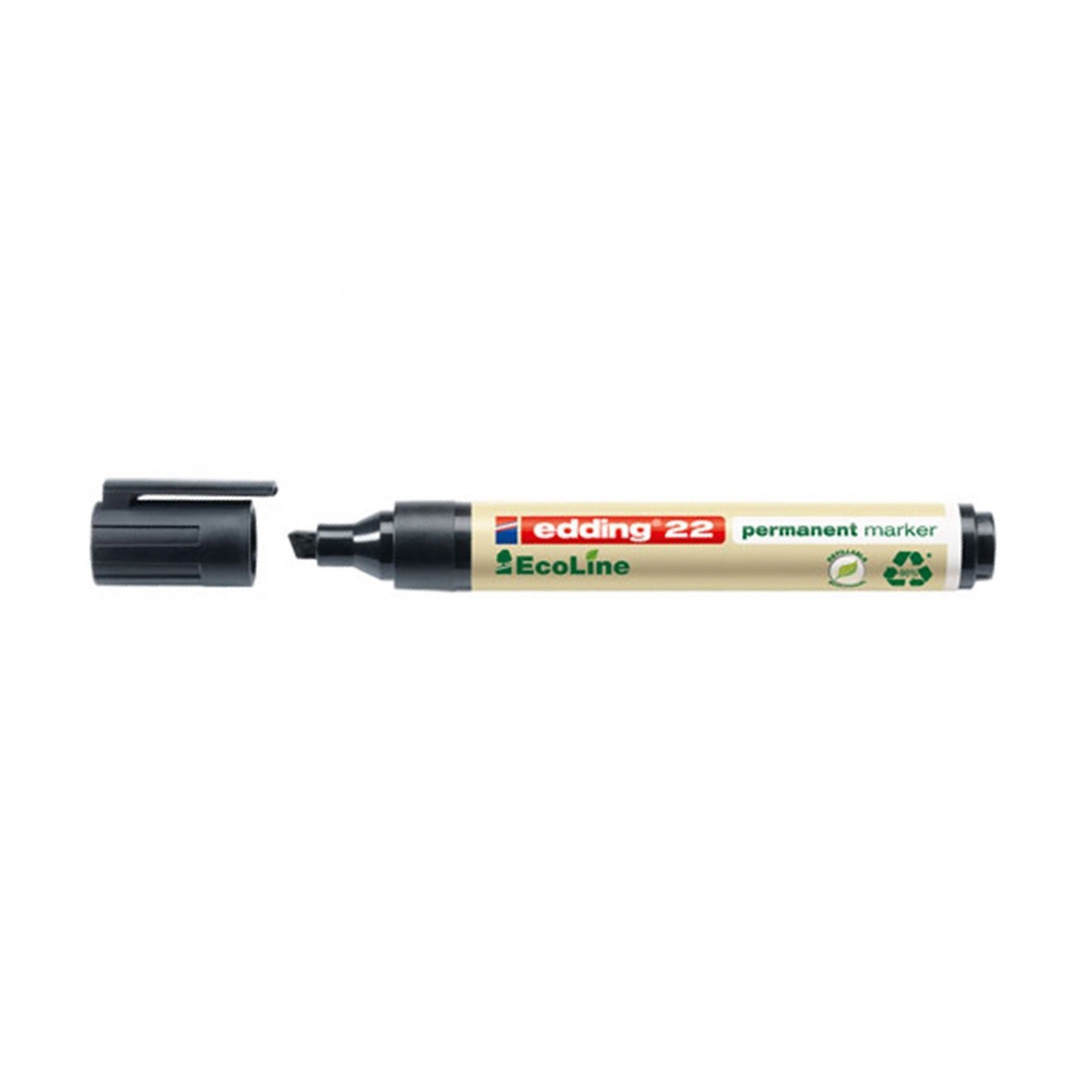  MARCADOR PERMANENTE EDDING ECOLINE PUNTA  BISELADA NEGRO