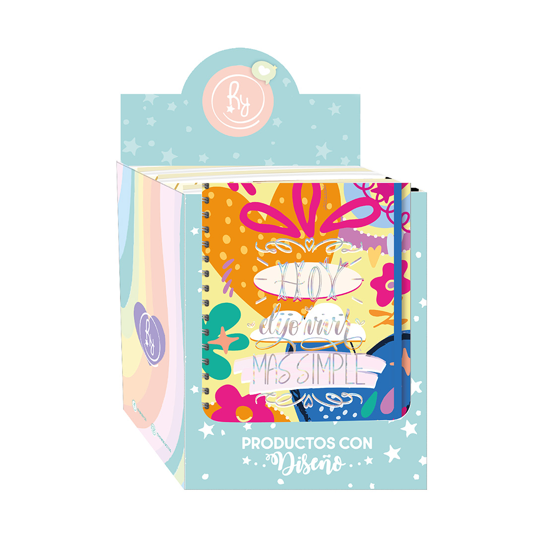  CUADERNO REYSA 15X21 TAPA DURA ENERGIA;
80H RAYADO EXH X8