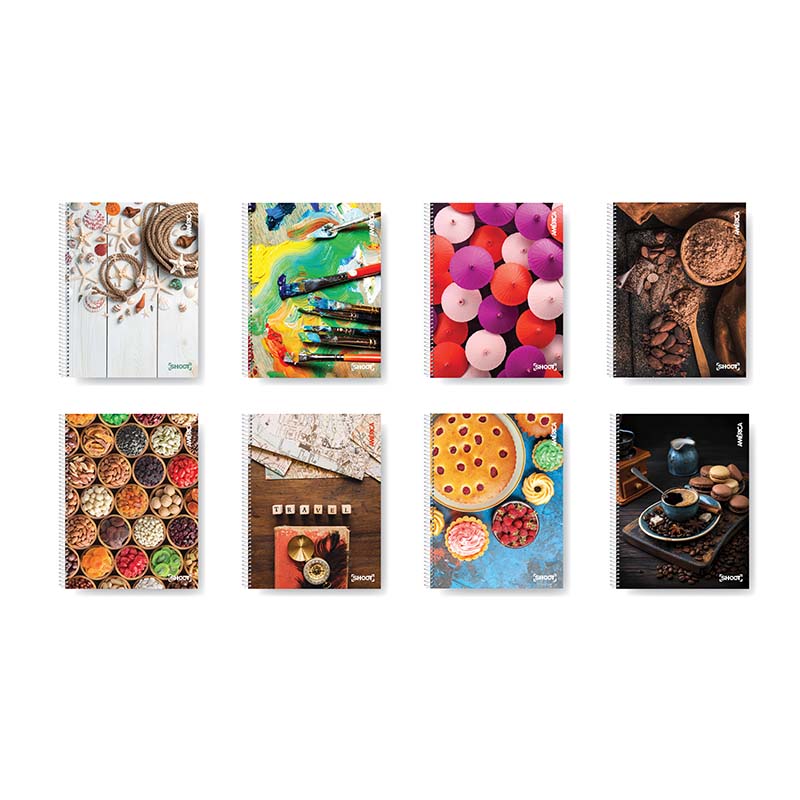  CUADERNO AMERICA 16X21 SHOOT TAPA CARTON  ESPIRALADO 120 HOJAS CUADRICULADO
