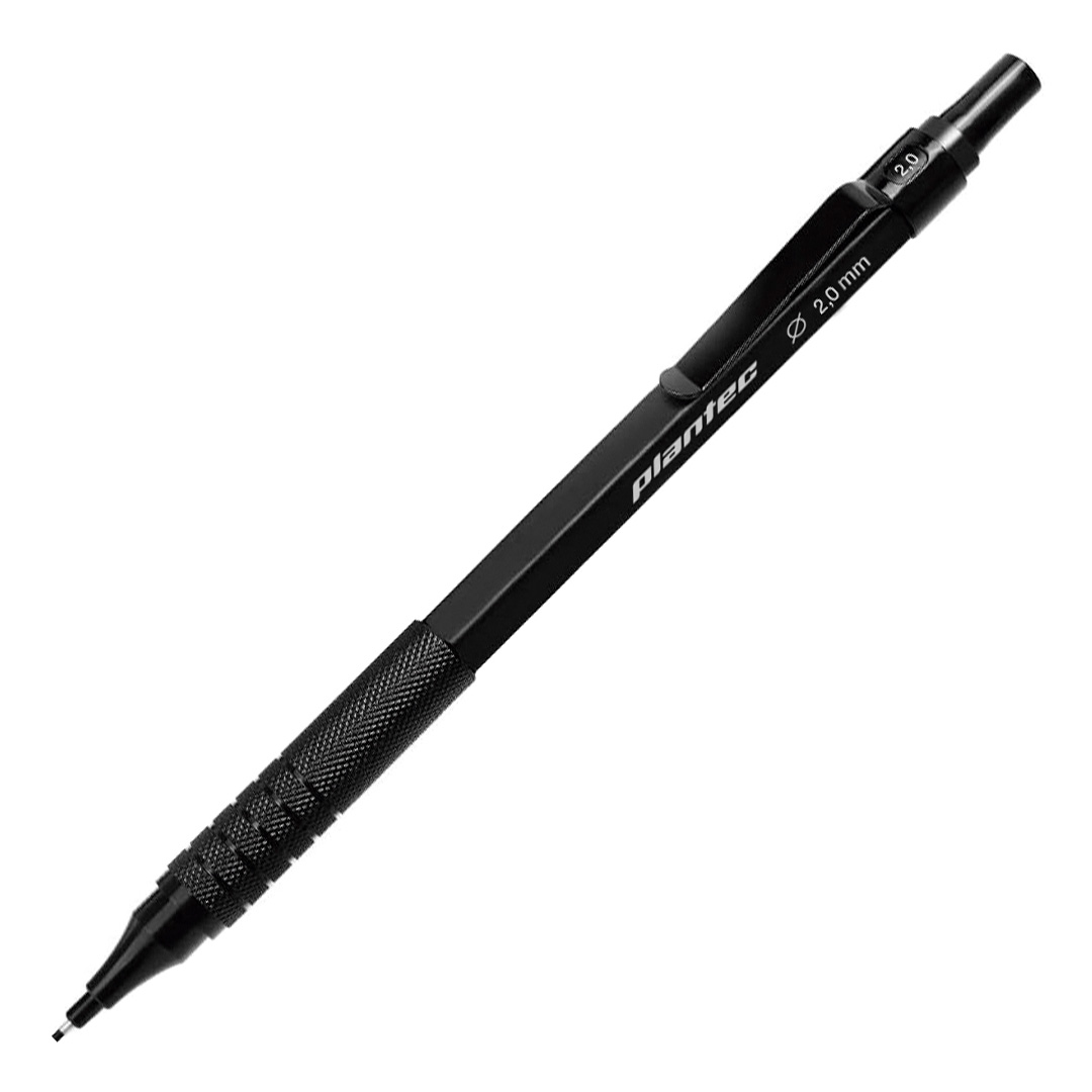  LAPIZ MECANICO PLANTEC PROFESIONAL  METAL 2MM NEGRO X12