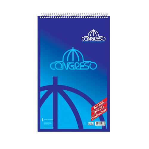  BLOCK OFICIO CONGRESO ESPIRALADO 80  HOJAS CUADRICULADO