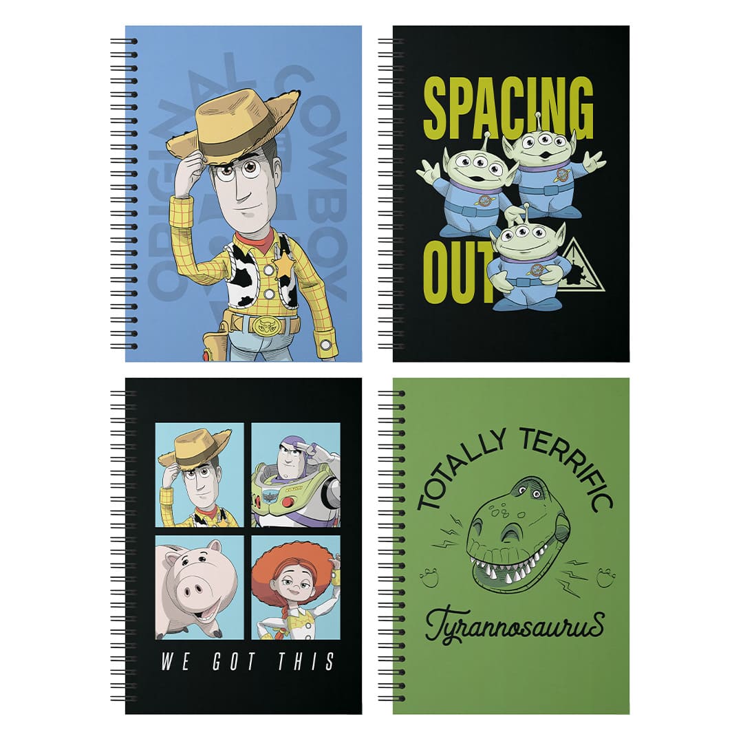 CUADERNO EZCO A4 TAA DURA DOBLE ESPIRAL;
80H RAYADO SURTIDO TOY STORY
