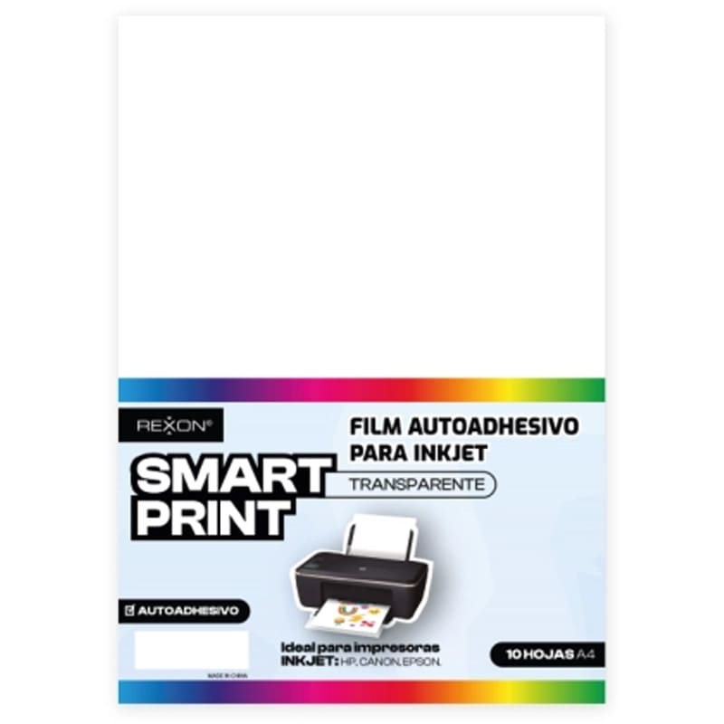  FILM AUTOADHESIVO REXON INKJET A4 X10TRANSPARENTE