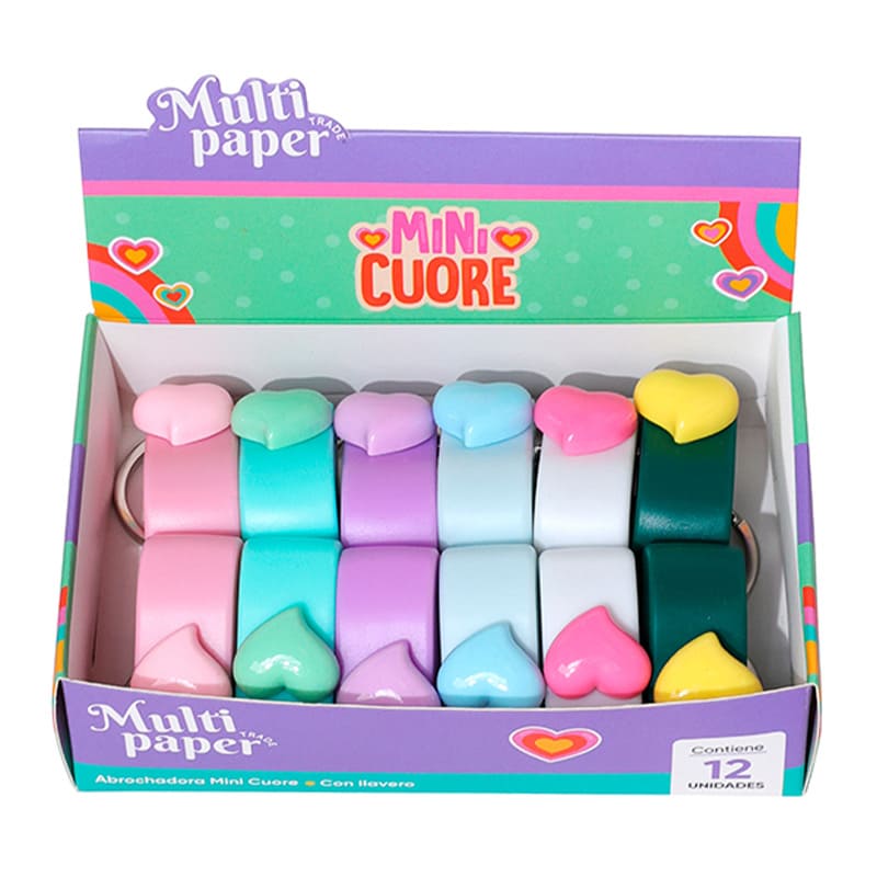  ABROCHADORA MULTIPAPER MINI CUORE PACK;
X12