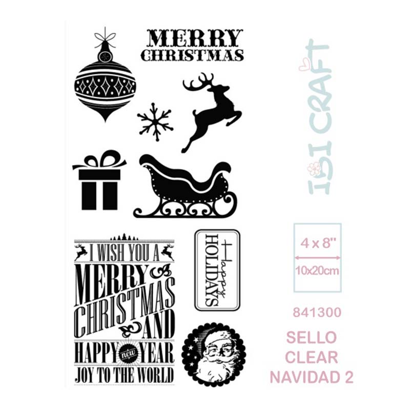  SELLO IBICRAFT SILICONA CRISTAL PLANCHA 4X8'' NAVIDAD 2