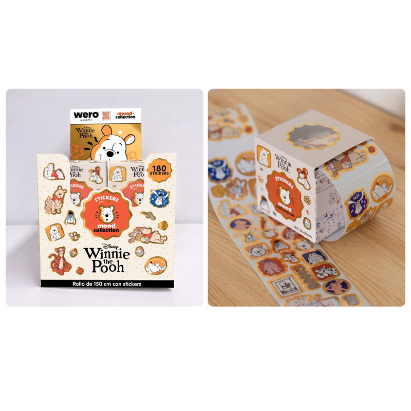  STICKERS ROLLO WERO WINNIE POOH PACK X12